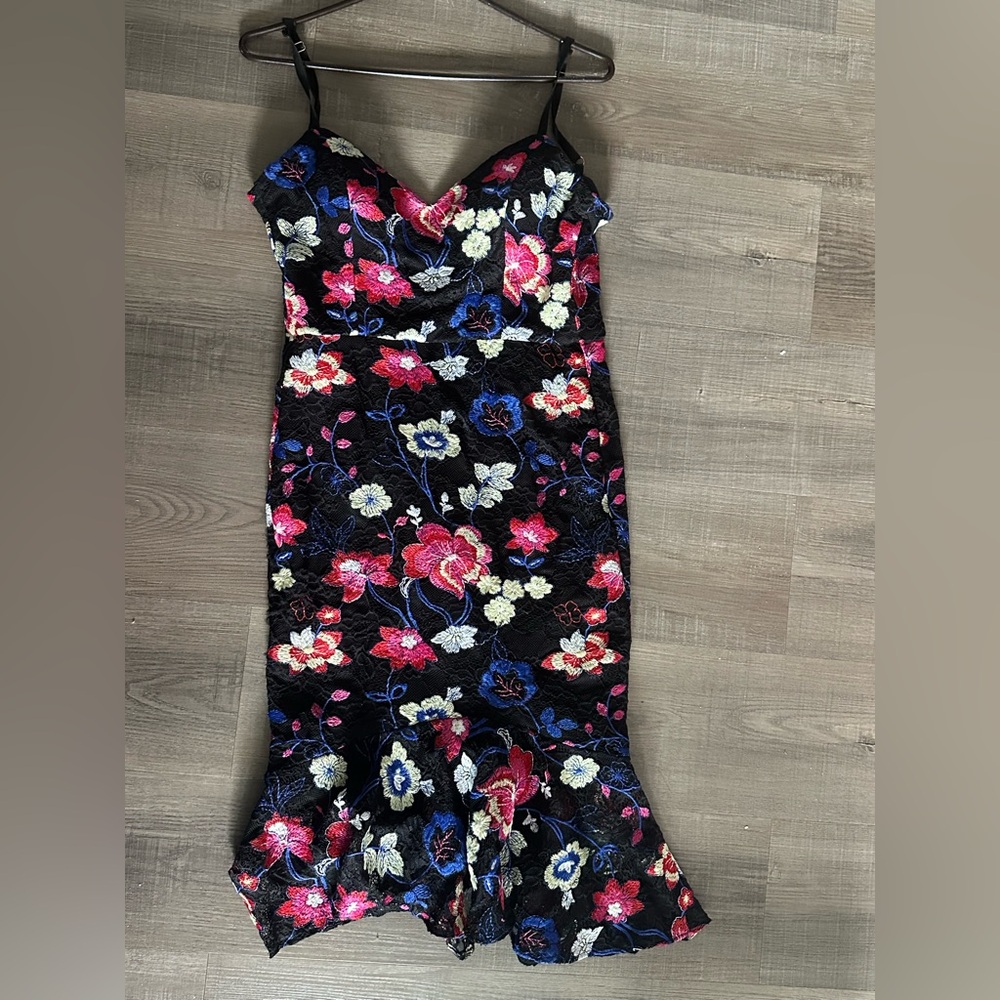 Guess Black Textured Fabric Dress